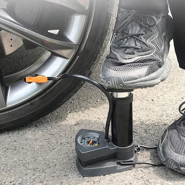 Foot Bike Pump – Portable Cycle Tire Inflator with Gauge | Indo Glow