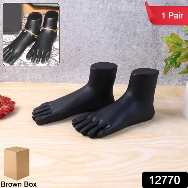 Foot Mannequin Display Stand Pair – Premium Black for Jewellery