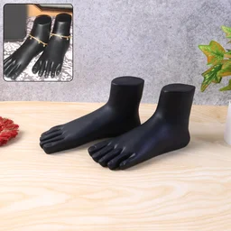 Foot Mannequin Display Stand Pair – Premium Black for Jewellery