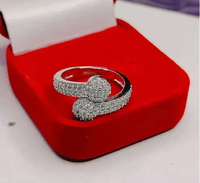 mukund jewellers Dual Tone Splendor Ring Brass Cubic Zirconia Rhodium Plated Ring FK