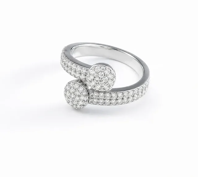 mukund jewellers Dual Tone Splendor Ring Brass Cubic Zirconia Rhodium Plated Ring FK