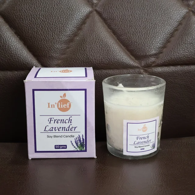 French Lavender Soy Candle – Relaxing Aromatherapy Jar 50g