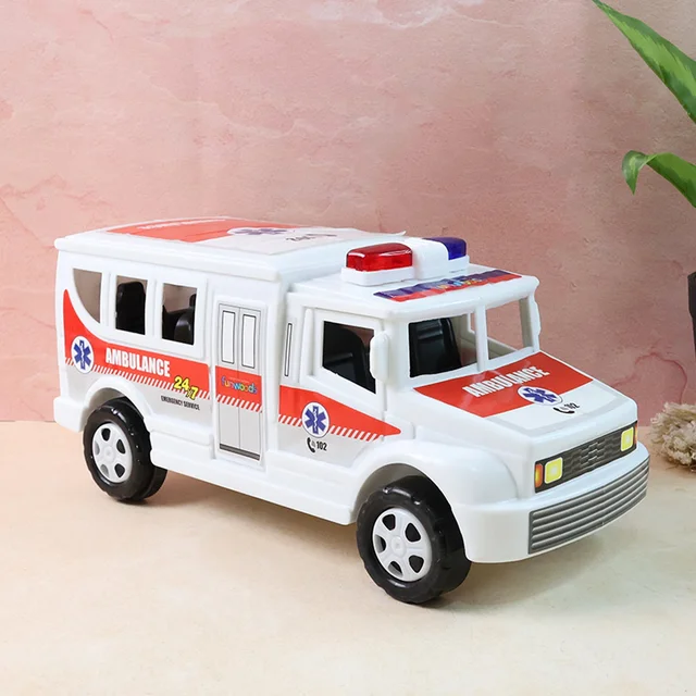 Friction Powered Ambulance Toy – Safe Durable Kids Play Vehicle