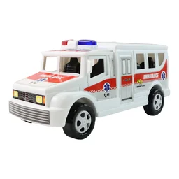 Friction Powered Ambulance Toy – Safe Durable Kids Play Vehicle