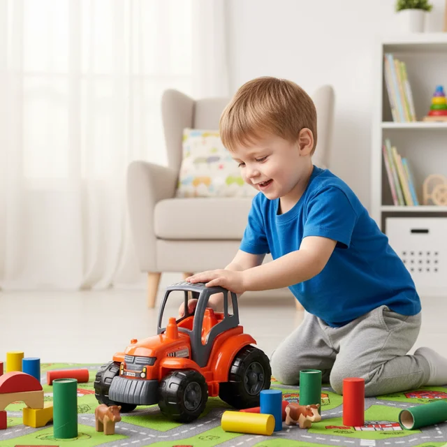 Friction Powered Tractor Toy – Durable Kids Farm Vehicle Play