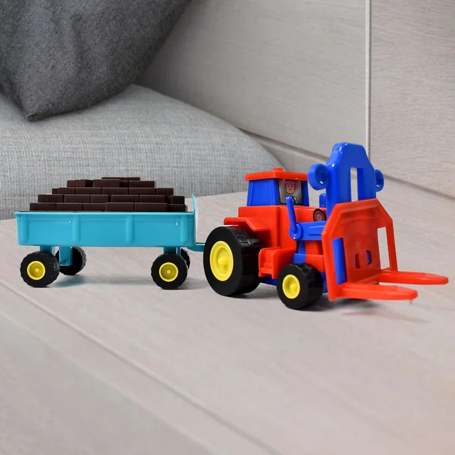 Friction Tractor Toy – Durable Plastic with Bricks Trolley | Aditi