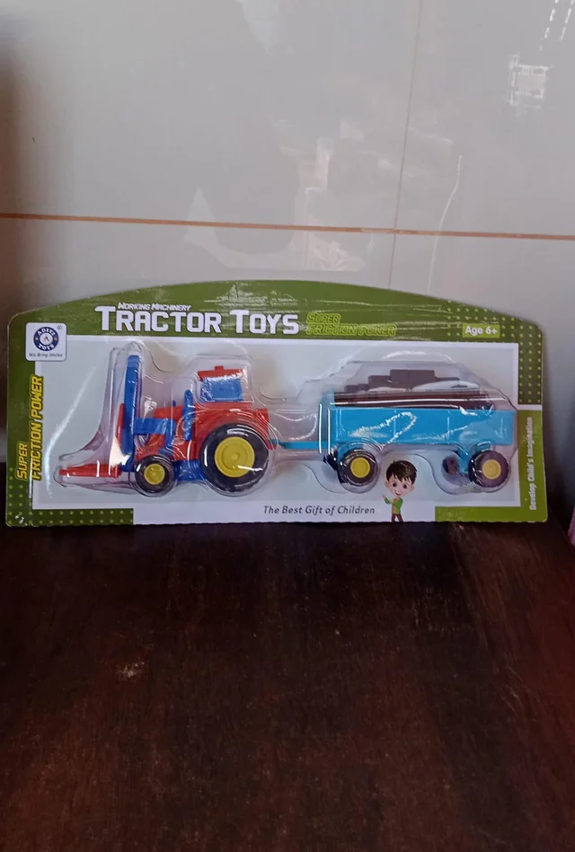 Friction Tractor Toy – Durable Plastic with Bricks Trolley | Aditi