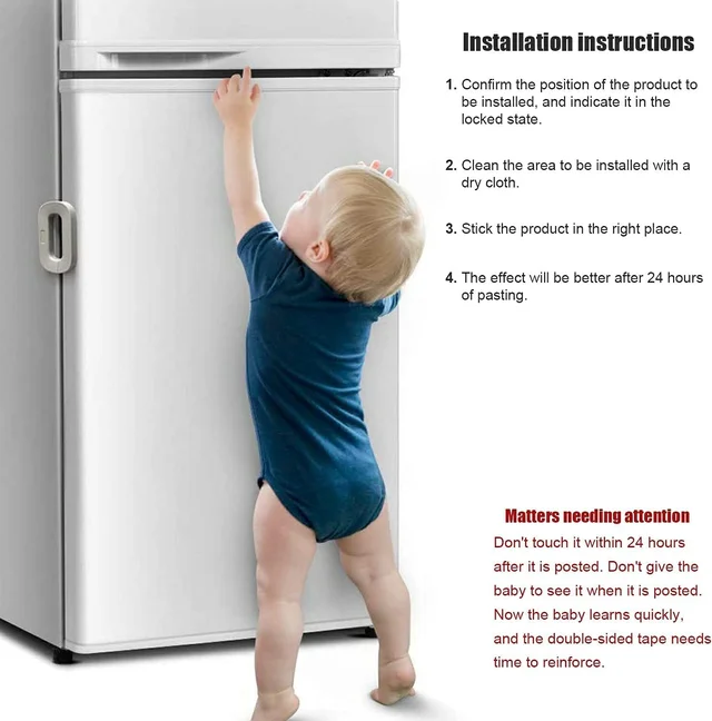 Fridge Freezer Door Lock – Easy Install Baby Safety Lock