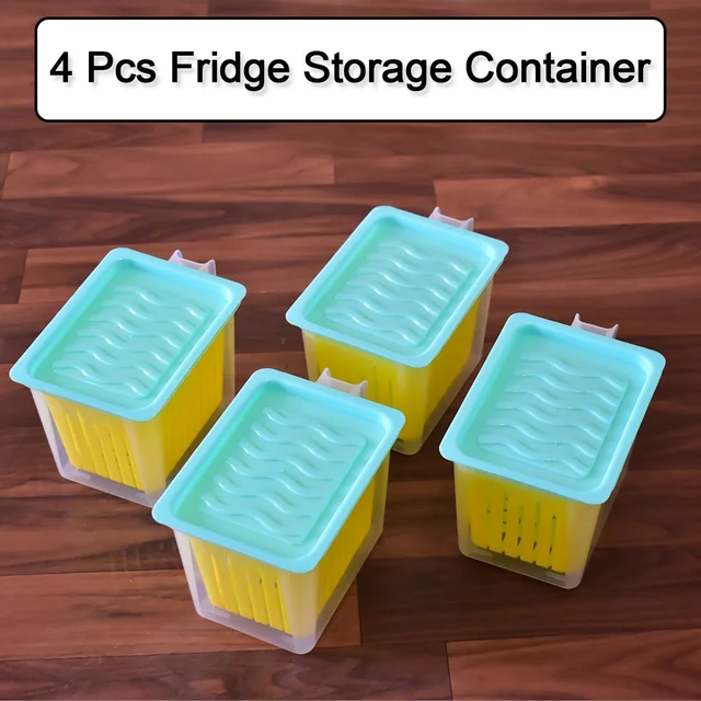 Fridge Storage Containers – 4 Pcs Plastic Set | Organivo