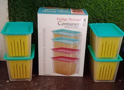 Fridge Storage Containers – 4 Pcs Plastic Set | Organivo