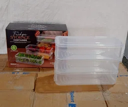 Fridge Storage Containers – Stackable 3-Pc Set, 1500ML | Organivo