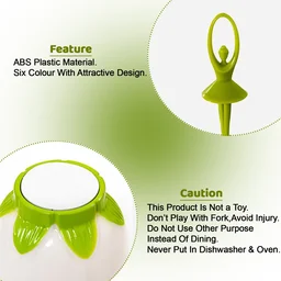 Fruit Fork Set – Dancing Doll Cutlery with Stand (Set of 6) | Jiaqi