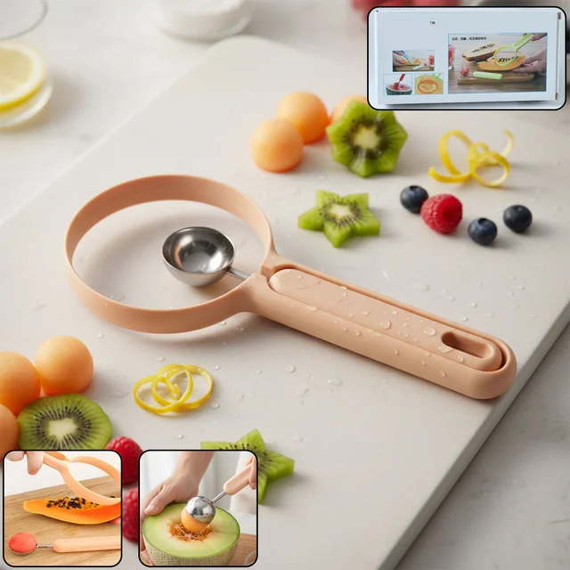 Fruit Scooper and Cutter Tool – Dual-Function Kitchen Essential