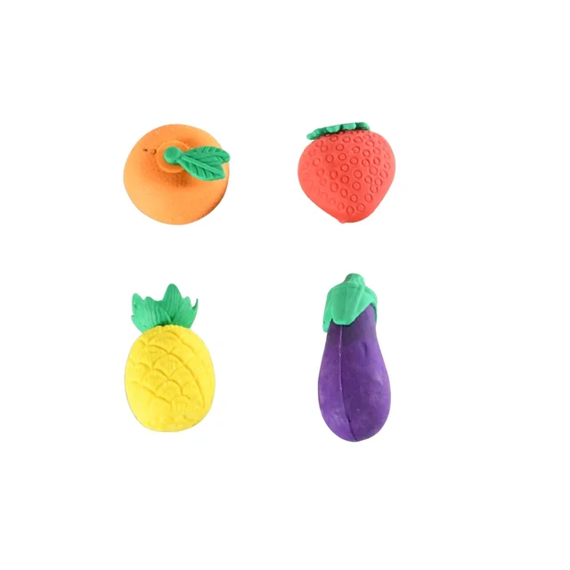 Fruit & Vegetable Erasers – Cute 3D Set for Kids | Writezo
