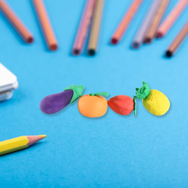Fruit & Vegetable Erasers – Cute 3D Set for Kids | Writezo