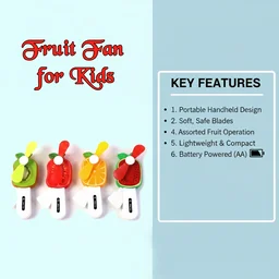 Fruit-Shaped Mini Hand Pressure Fan – Portable Kid’s Cooling