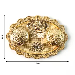 Ganesh Embossed Roli-Chawal Kumkum Chopra – Antique Gold Finish