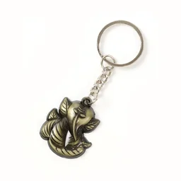 Ganesh Face Antique Black Metal Keychain – Durable Spiritual Charm