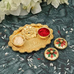 Ganesh Kumkum Holder, Elegant Meenakari Pooja Accessory