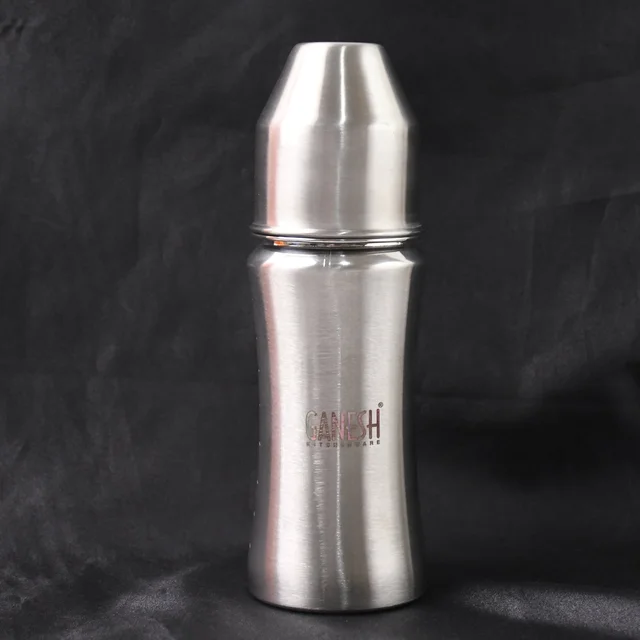 Ganesh Stainless Steel Baby Bottle – 250ml Anti-Colic Nipple