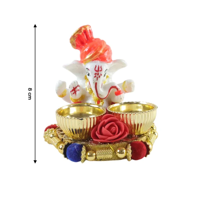 Ganesha Pooja Thali Set – Traditional Religious Decor for Festivals