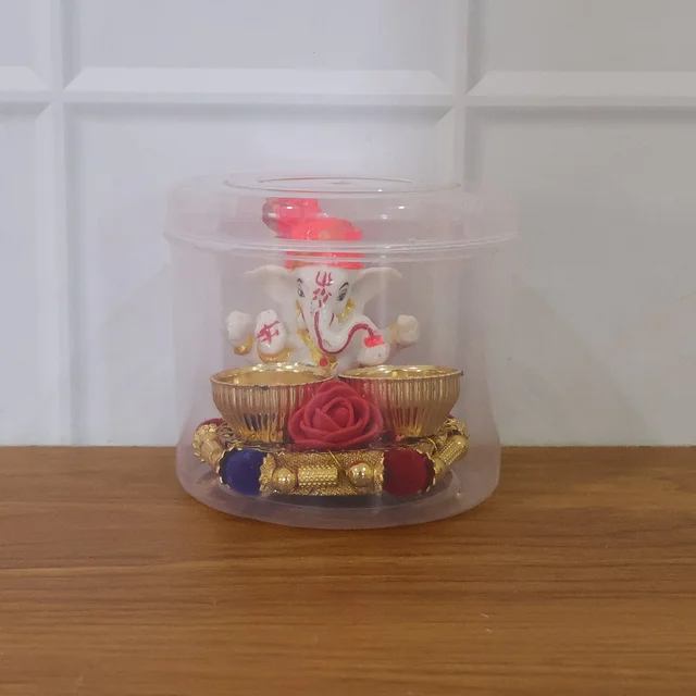 Ganesha Pooja Thali Set – Traditional Religious Decor for Festivals