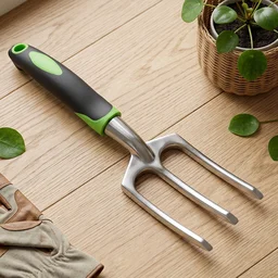 Garden Hand Fork 3 Tine Stainless Steel Digging Tool Ergonomic Handle (1 Pc)
