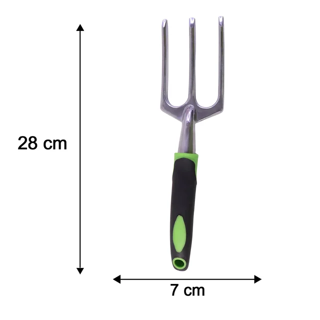 Garden Hand Fork 3 Tine Stainless Steel Digging Tool Ergonomic Handle (1 Pc)