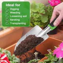 Garden Hand Trowel Stainless Steel Digging Tool Ergonomic Non Slip Handle (1 Pc)