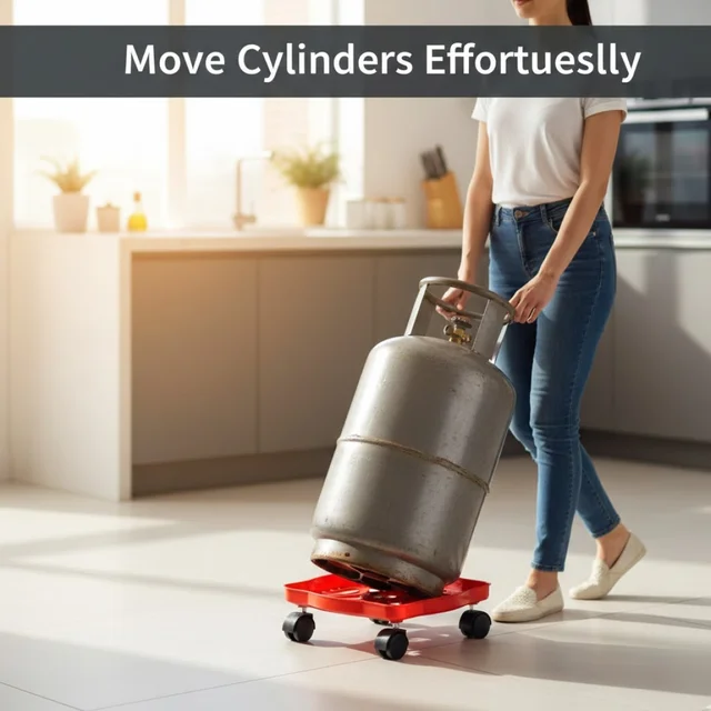 Gas Cylinder Trolley – Square Plastic with Wheels |