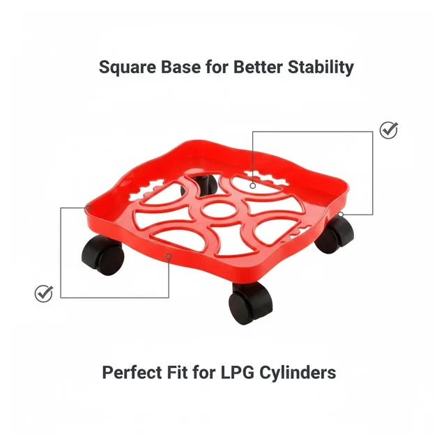 Gas Cylinder Trolley – Square Plastic with Wheels |