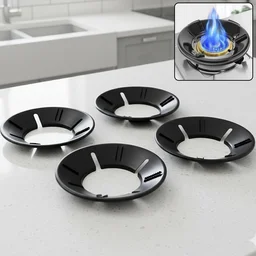 Gas Stove Flame Protector Ring – 4 Pc Set for Efficient Cooking