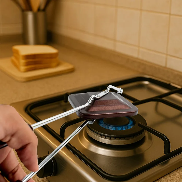 Gas Stove Sandwich Toaster Non Stick Grill Maker for Home
