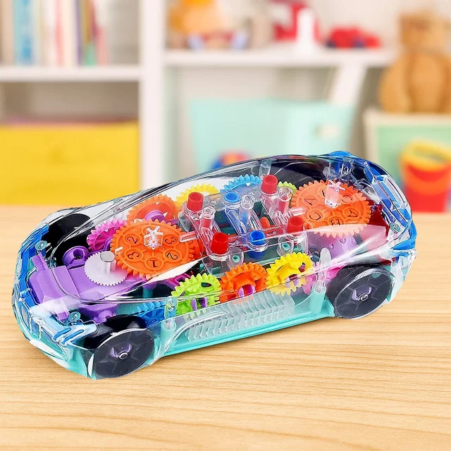 Gear Car Toy – Transparent, Musical & 3D Lights for Kids | Spark Tots