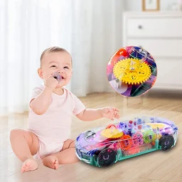 Gear Car Toy – Transparent, Musical & 3D Lights for Kids | Spark Tots