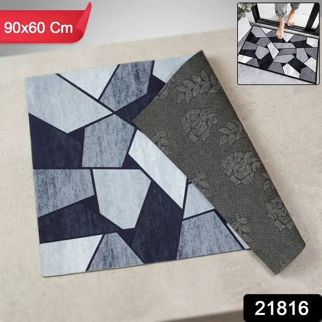 Geometric Anti Slip Door Floor Mat – Stylish & Water Absorbent