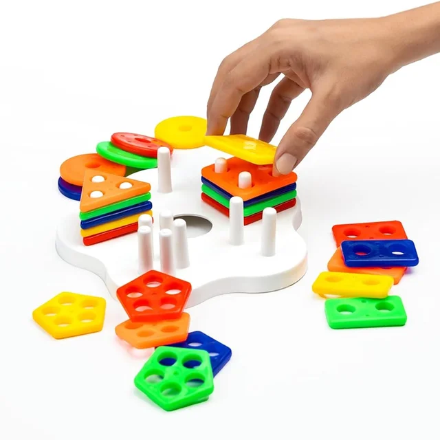 Geometric Stacking Sorter Toy – Toddler Shape Learning & Skills