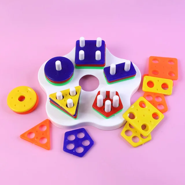 Geometric Stacking Sorter Toy – Toddler Shape Learning & Skills