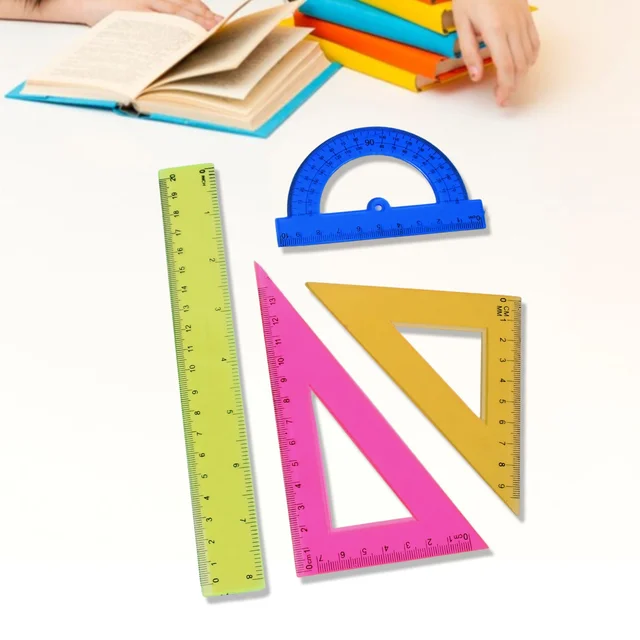 Geometry Set – 4-Piece Triangle Ruler Protractor Kit