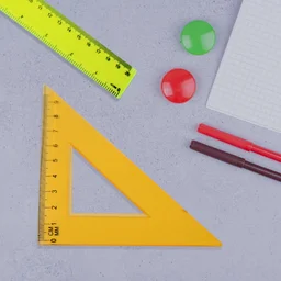 Geometry Set – 4-Piece Triangle Ruler Protractor Kit