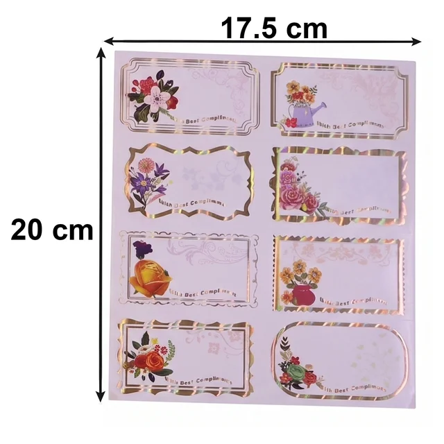Gift Tag Stickers – Elegant Floral Gold Foil Labels for Gifting