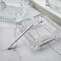 Glass Ashtray – Square Crystal Design | Styleva