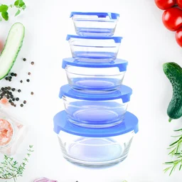 Glass Bowl Set – 5-Piece Modern Storage | Organivo