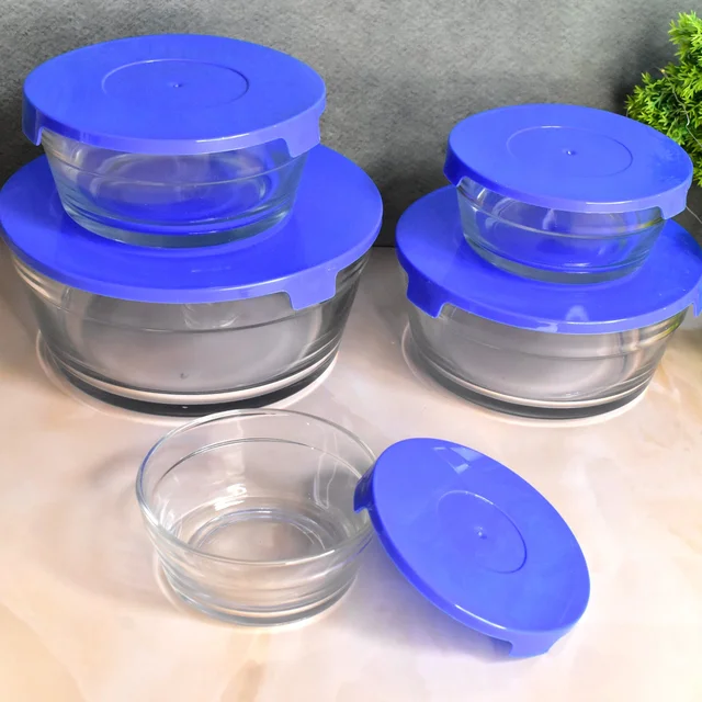 Glass Bowl Set – 5-Piece Modern Storage | Organivo