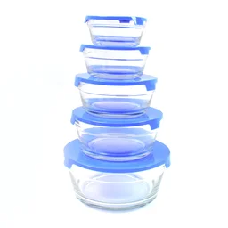 Glass Bowl Set – 5-Piece Modern Storage | Organivo