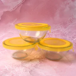 Glass Bowl Set with Lids – Multipurpose Microwave Safe (3 pcs)