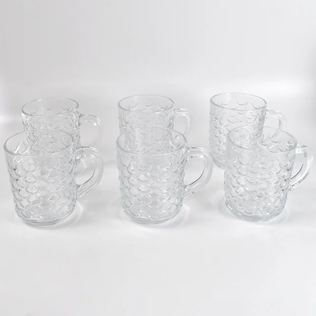 Glass Coffee Mugs – 225ml Heat-Resistant Set of 6 | Indo Glow