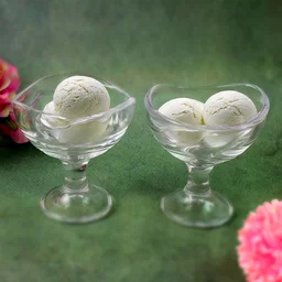 Glass Dessert Bowls – Elegant Footed Set for Ice Cream & Sweets | Indo Glow