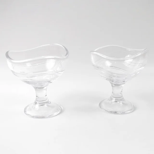 Glass Dessert Bowls – Elegant Footed Set for Ice Cream & Sweets | Indo Glow