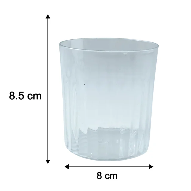 Glass Drinking Set – Durable 6-piece 300ml Ribbed Tumblers
